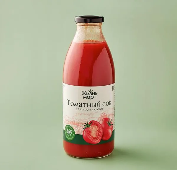 Консервированный томатный сок с сахаром и солью