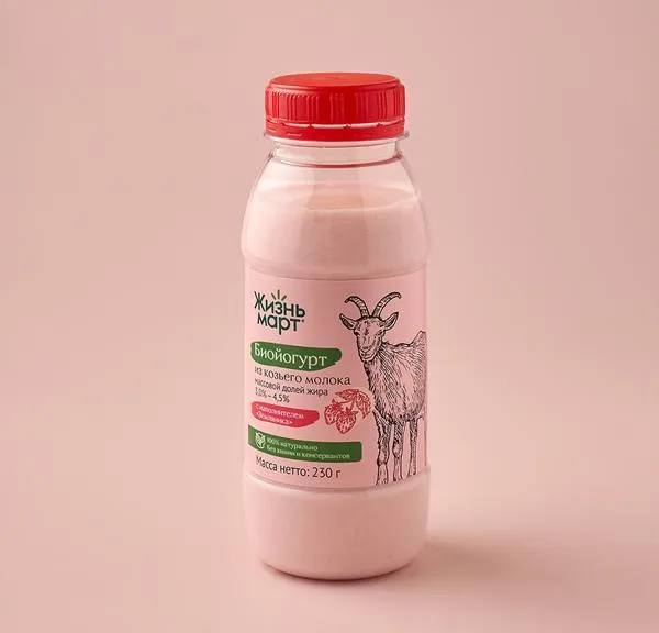 Биойогурт из козьего молока "Земляника" 3-4,5%