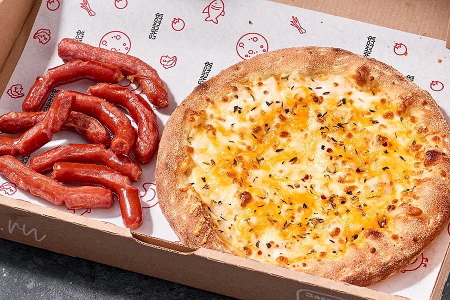 Сырная и колбаски