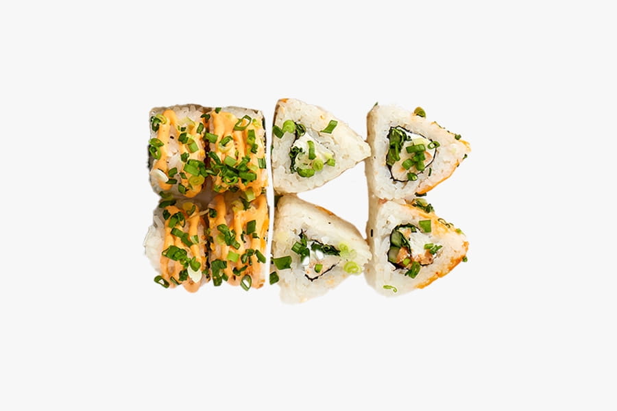 С треугольными роллами 